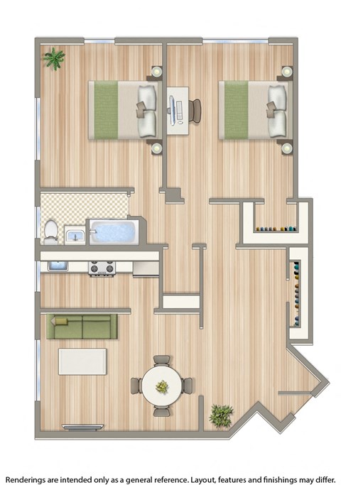 the shawmut apartments 2 bedroom floor plan